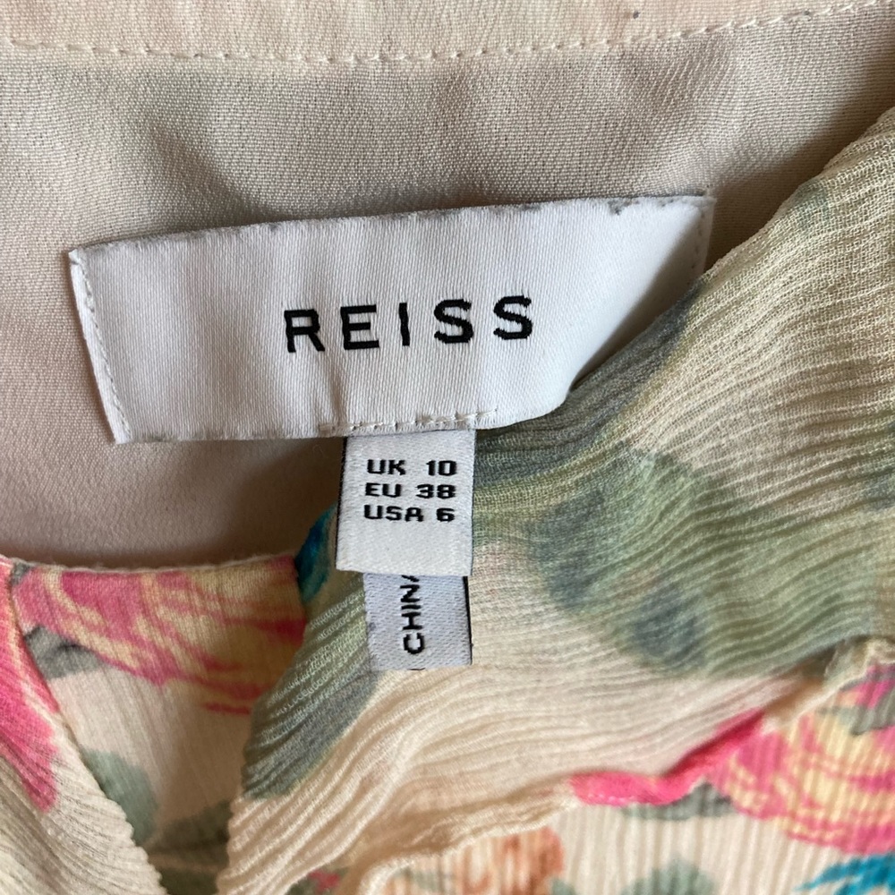 Reiss Chiffon Floral Ruffle Mini Dress - Picture 4 of 5
